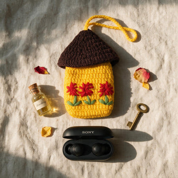 The Sunflower crochet Hideaway Pouch