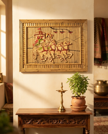 Parthasarathi – The Divine Charioteer | Handcrafted Bamboo Wall Art