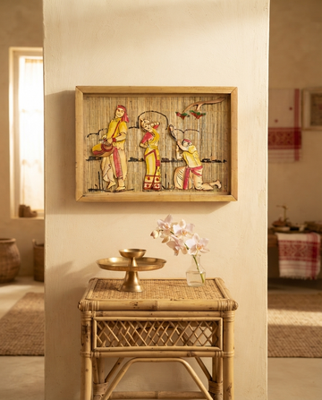 Rongali – The Bihu Celebration | Handcrafted Bamboo Wall Art