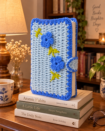 Bluebell Breeze Crochet Book Cover