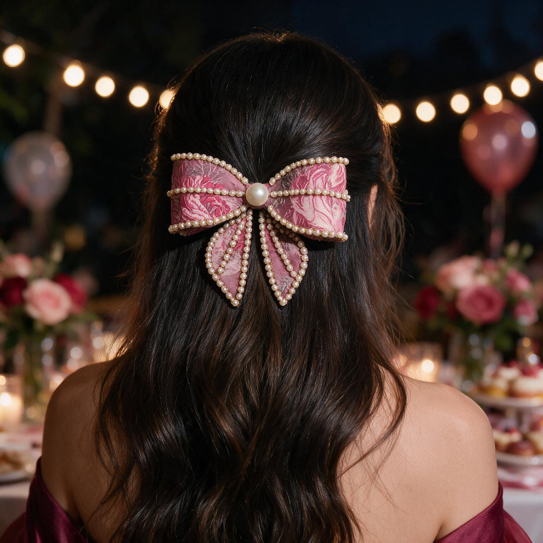 Blush Rose & Dusky Petal Hair Bows by Suryatra