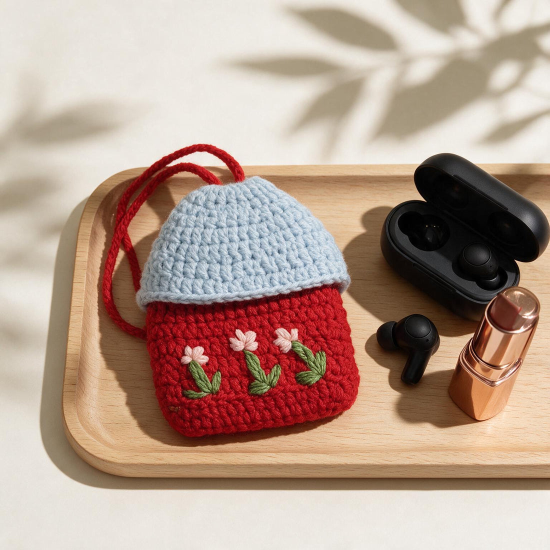 The Cozy Meadow crochet Cottage Pouch