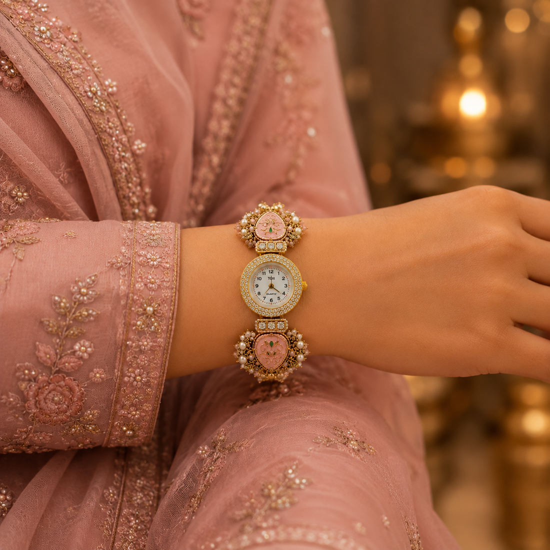 Rose Bloom Charm Watch by Suryatra
