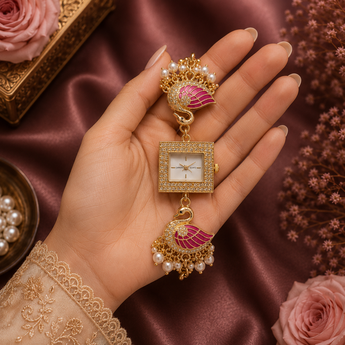 Rose Gilded Reverie Watch By Suryatra