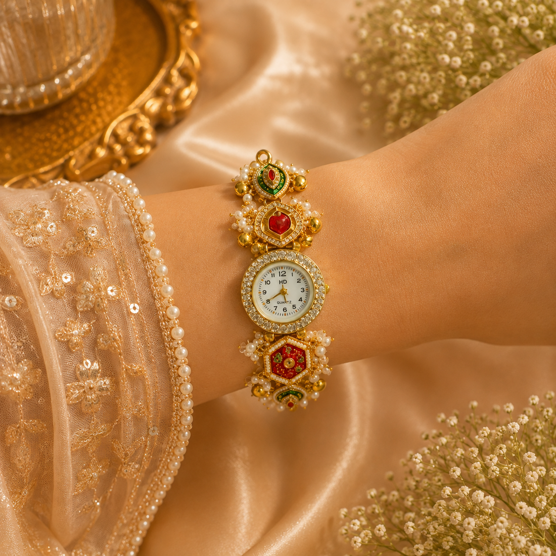 Royal Red Meenakari Watch by Suryatra