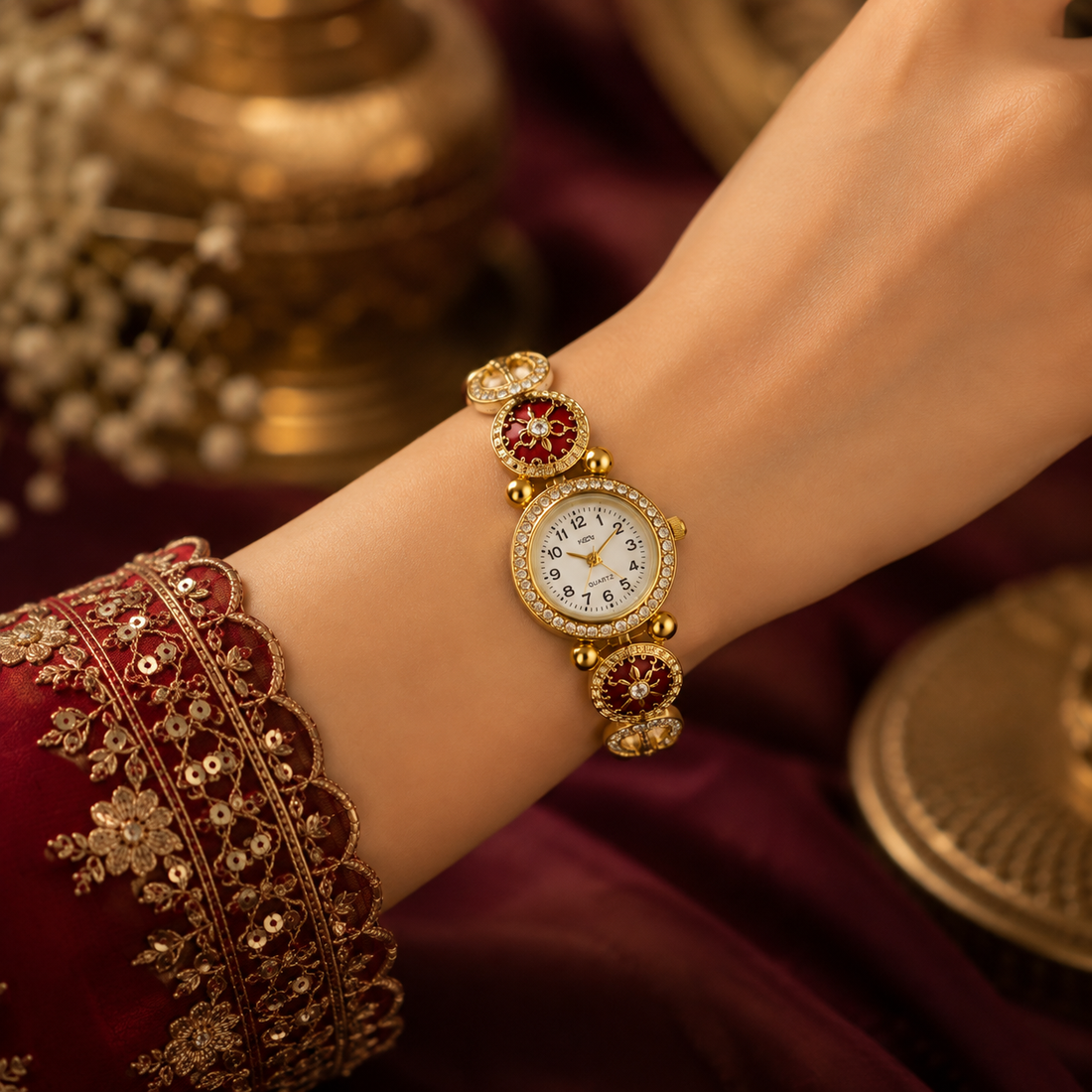 Ruby Royale Charm Watch by Suryatra