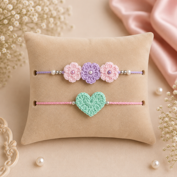 Heartfelt & Blooming Grace Rakhi Set of 2 by Suryatra