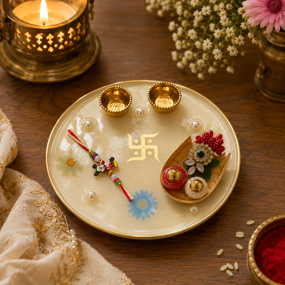 Shubh Swastik Rakhi Combo by Suryatra