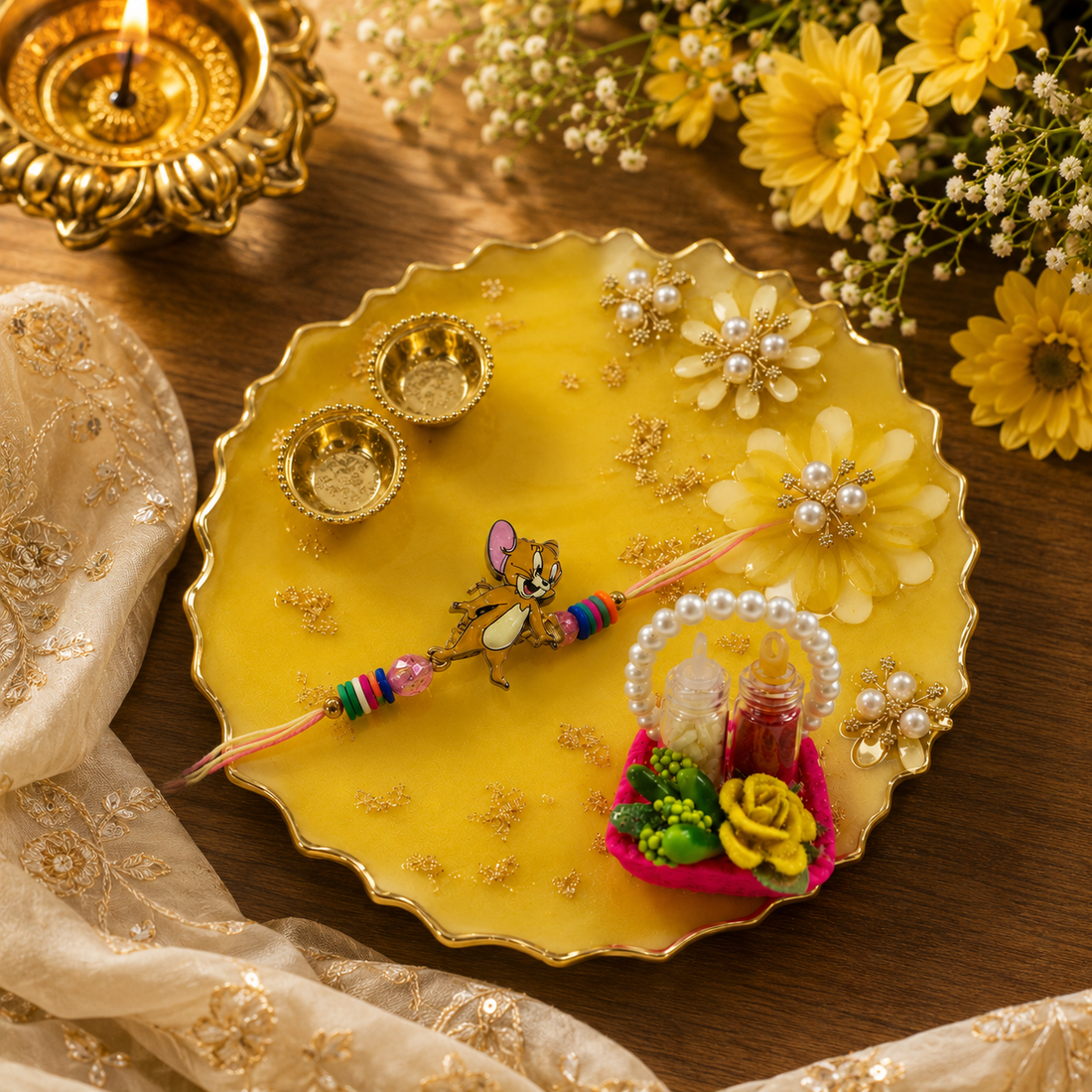 Sunshine Blossom Rakhi Combo by Suryatra