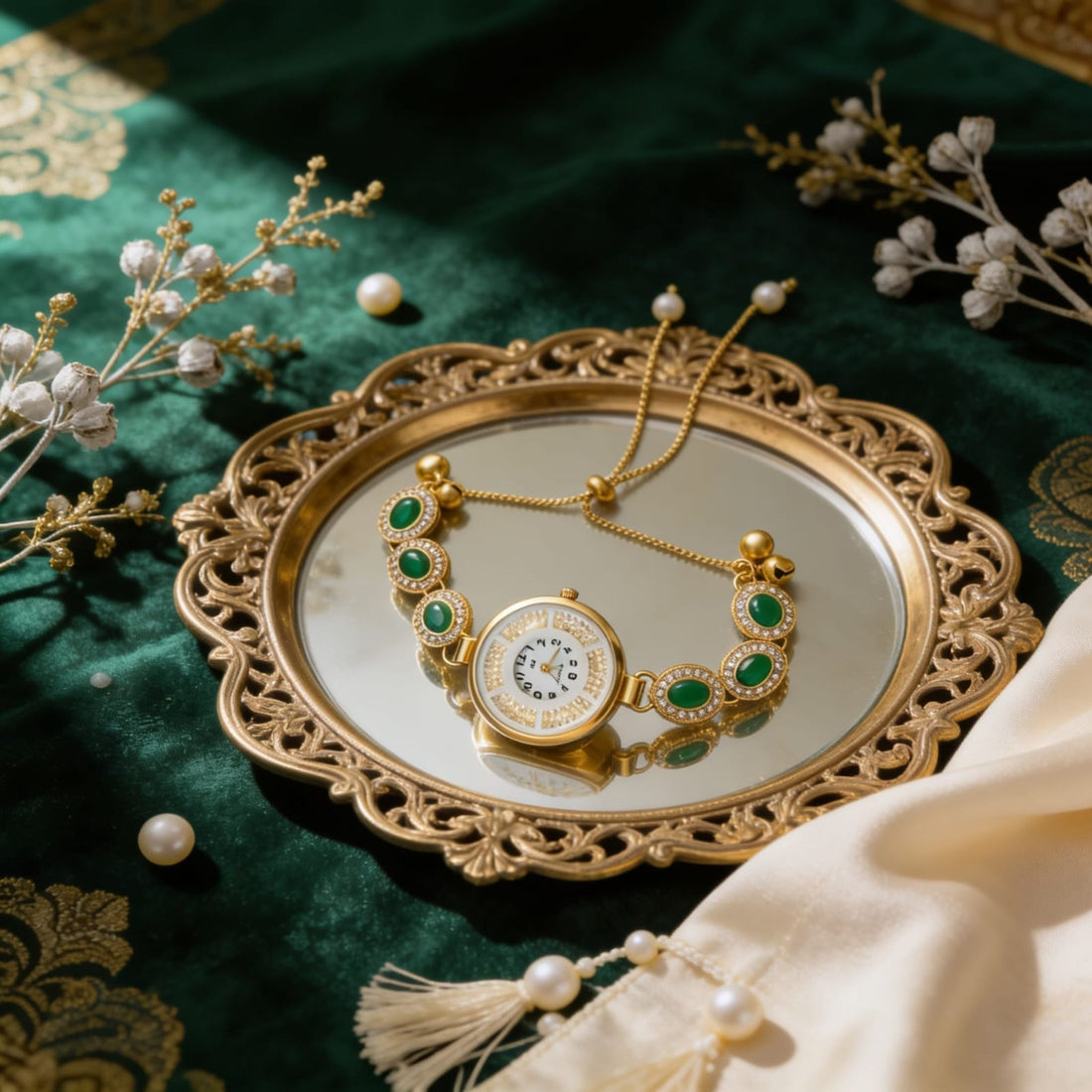 Emerald Royale Bracelet Watch By Suryatra
