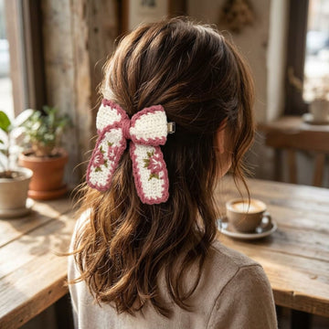 Rose Blossom Bow Hair Clip by Suryatra
