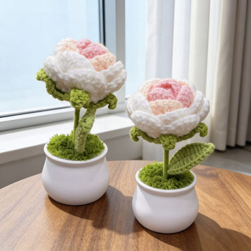 Ivory Blossom Crochet Roses by Suryatra