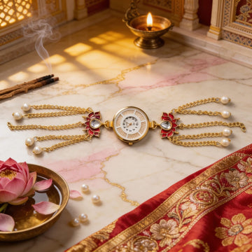 Crimson Lotus Bracelet Watch By Suryatra