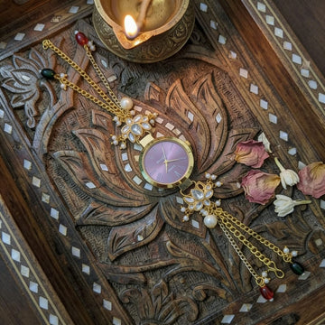 Blush Pearl Lotus Bracelet Watch By Suryatra