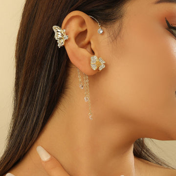 Butterfly Bloom Ear Cuff Set by Suryatra