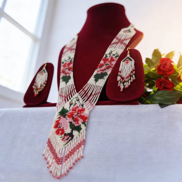 Rosé Bloom Beaded Jewelry Set Set By Suryatra