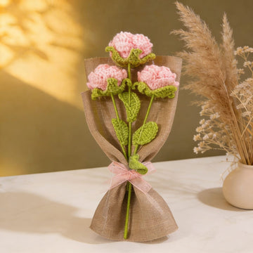 Crochet Pink Blossom Bouquet by Suryatra