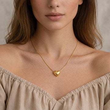 Golden Heart Pendant Necklace By Suryatra