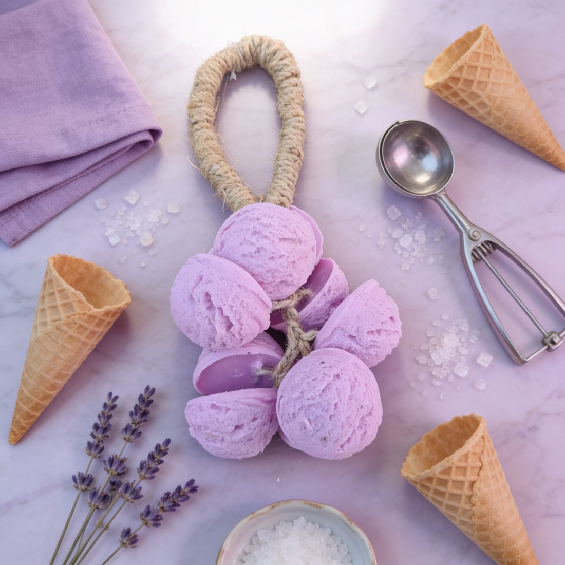 Lavender Gelato Hanging Soap by Suryatra