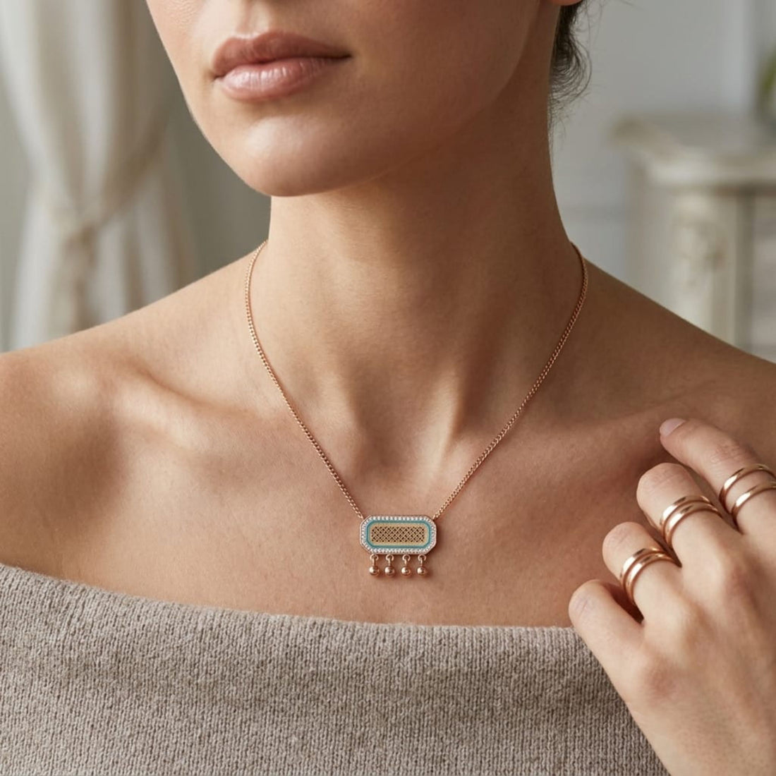 Azure Grace Pendant Necklace By Suryatra