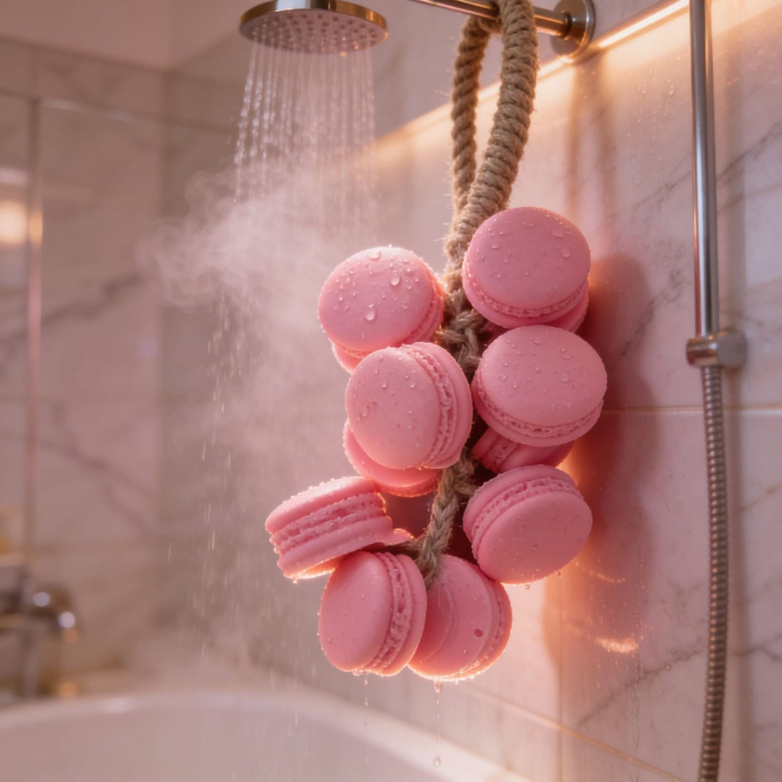 Rose Macaron Hanging Soap by Suryatra