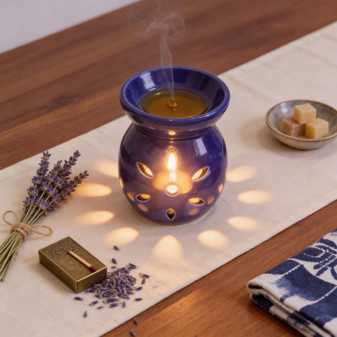 Blue Colour Ceramic Diffuser by Suryatra