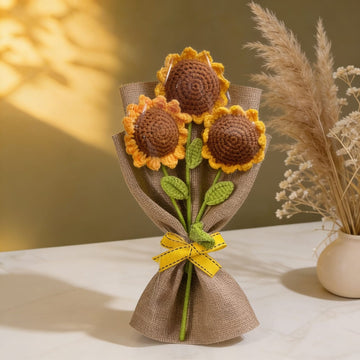 Crochet Sunflower Bloom Bouquet by Suryatra