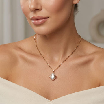 Pearl Heart Charm Necklace By Suryatra