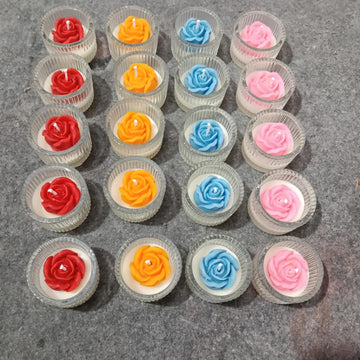 Mini Rose Glass Candle by Suryatra