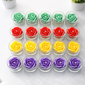 Floral Rose Glass Candle by Suryatra