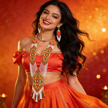 Festival Bloom Beaded Jewelry Set By Suryatra