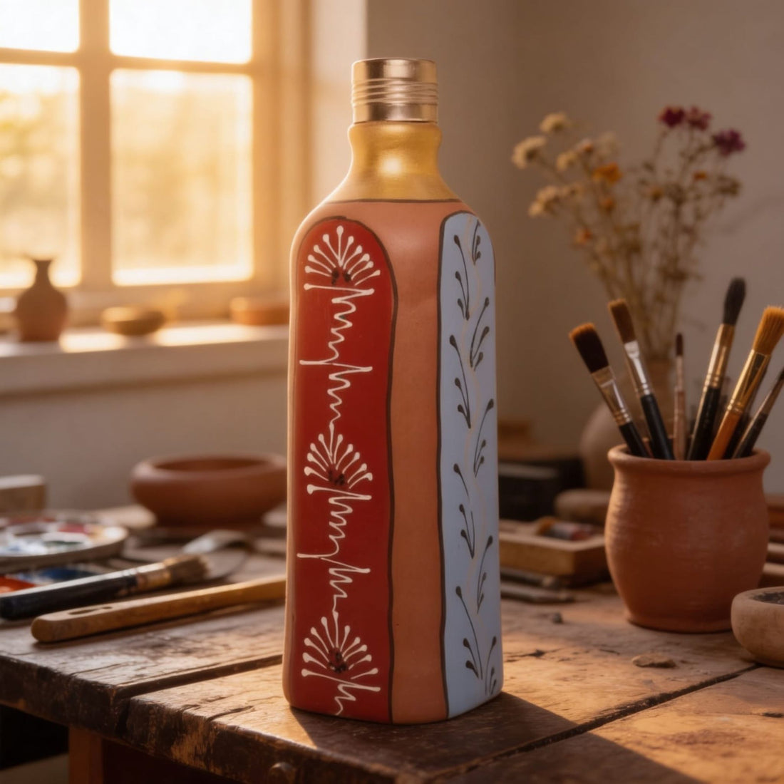 Terracotta Artisan Bottle by Suryatra