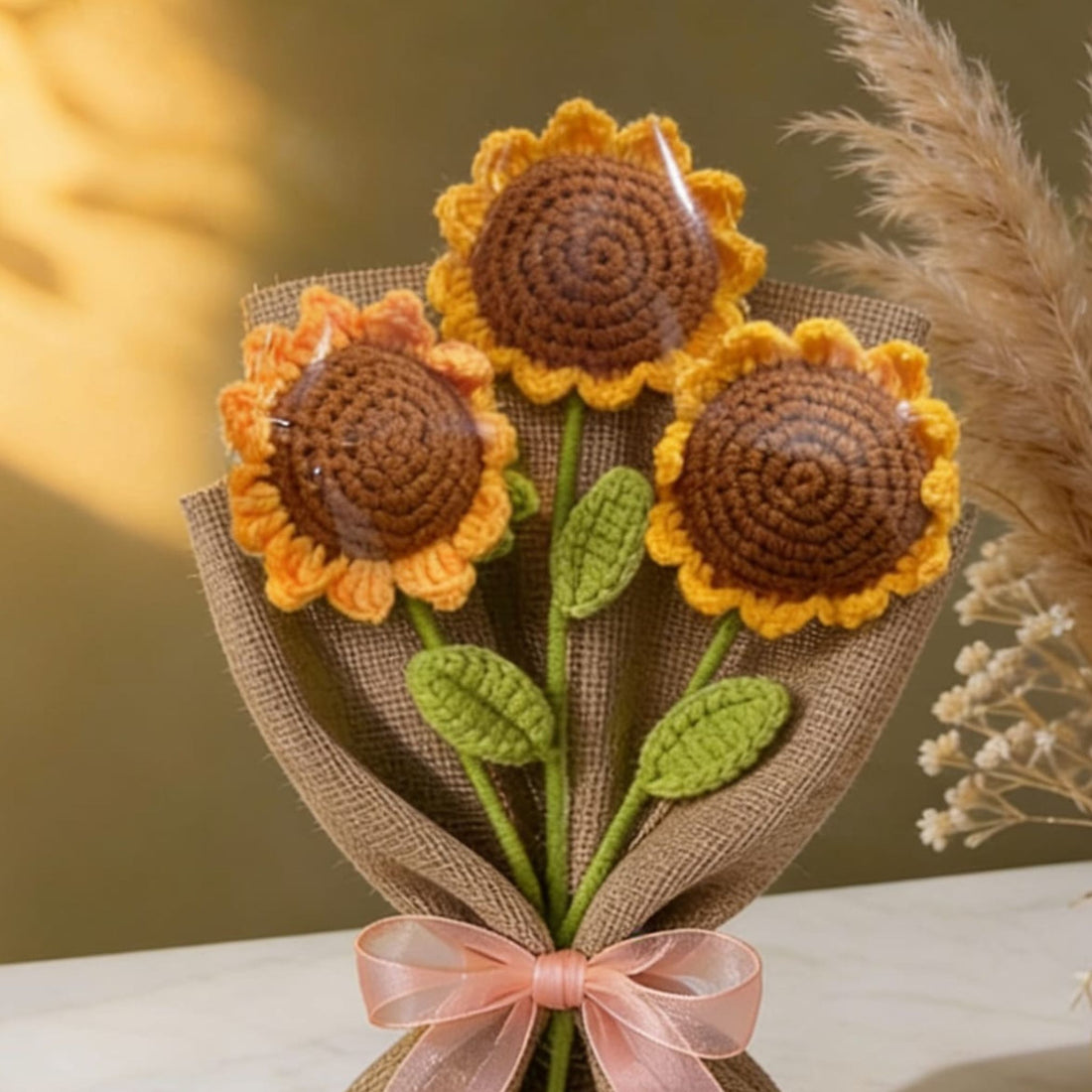 Crochet Sunflower Bloom Bouquet by Suryatra