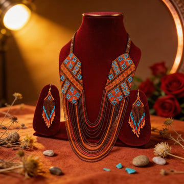 Desert Ember Beaded Jewelry Set By Suryatra