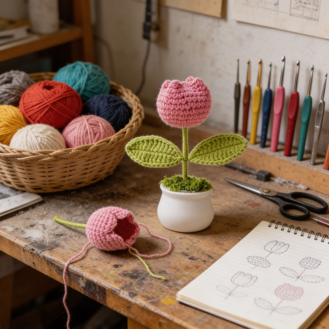 Tulip Glow Crochet Decor by Suryatra