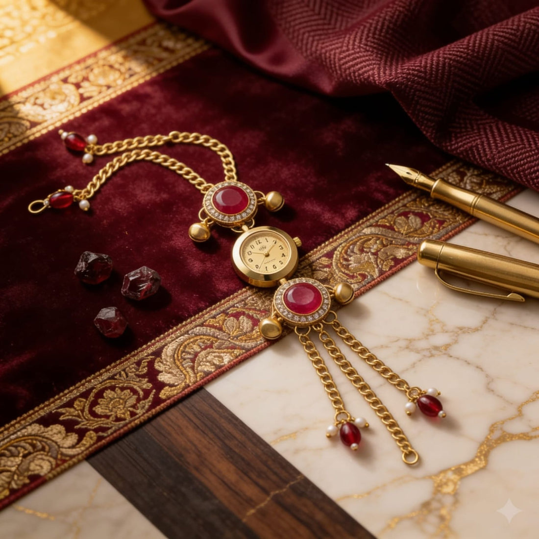 Royal Ruby Bracelet Watch By Suryatra