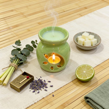 Green Colour Ceramic Diffuser by Suryatra