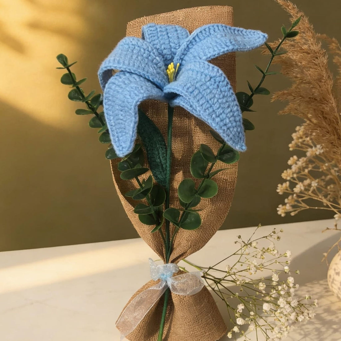 Crochet Blue Lily Bloom by Suryatra