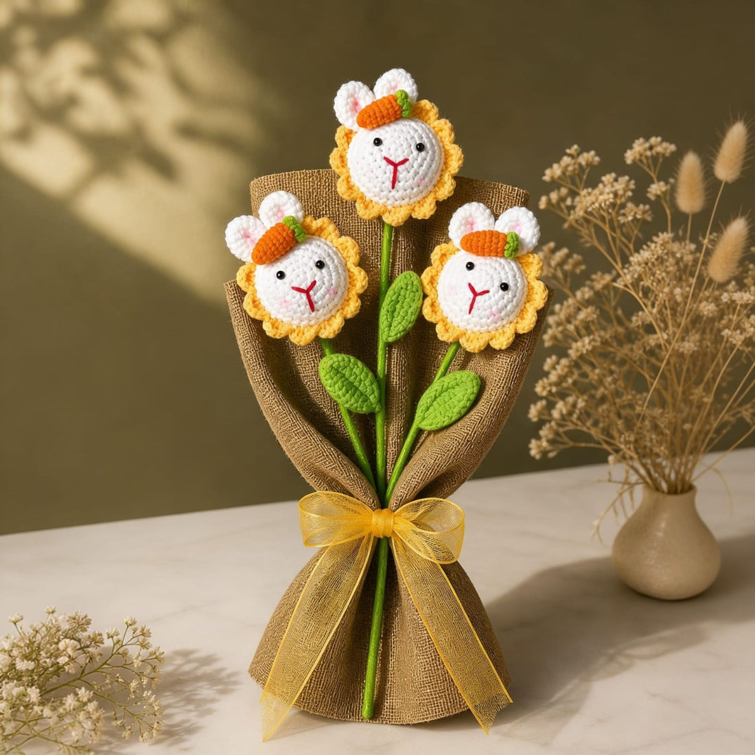 Bunny Bloom Crochet Bouquet by Suryatra
