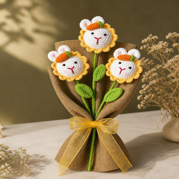 Bunny Bloom Crochet Bouquet by Suryatra