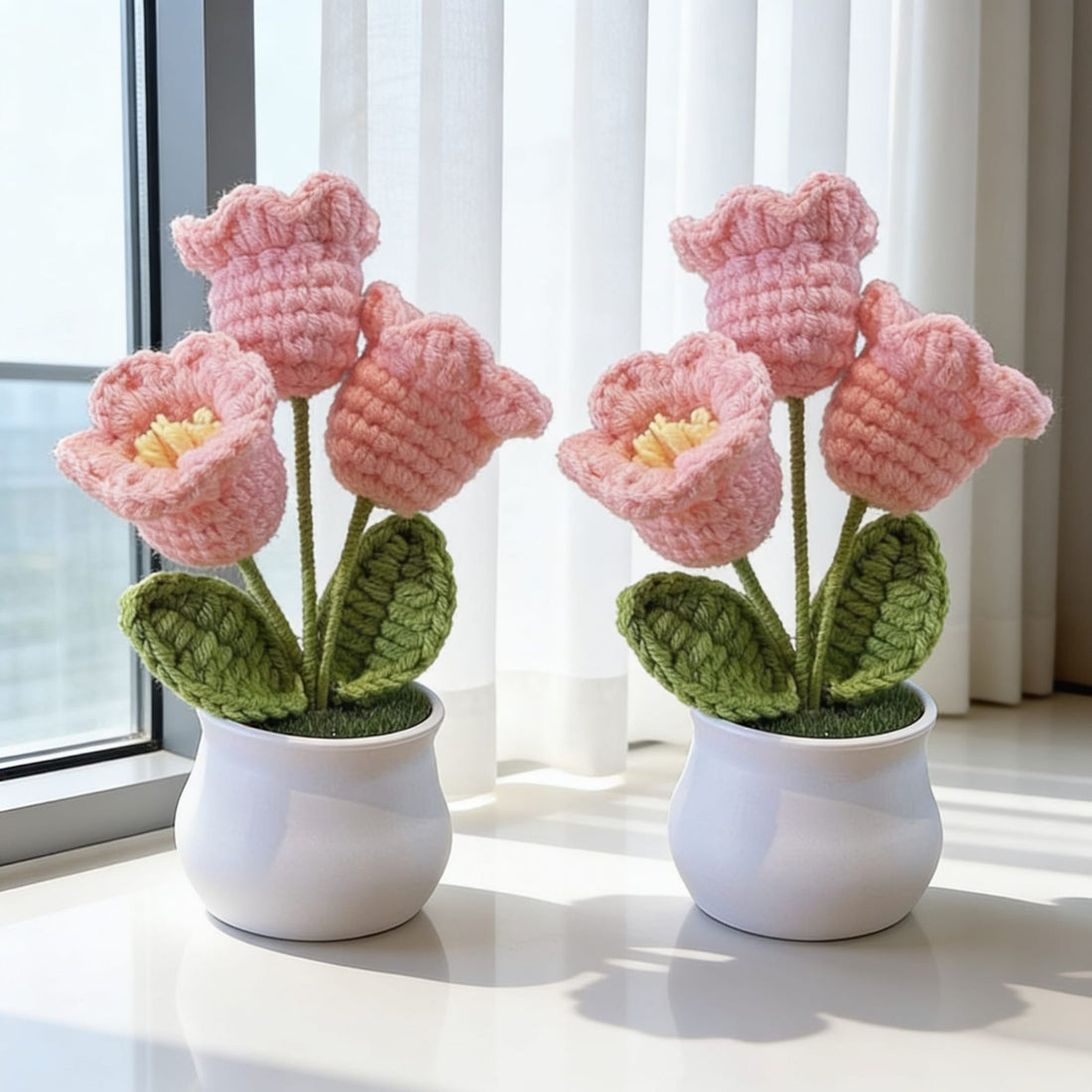 Blush Bloom Crochet Tulips by Suryatra