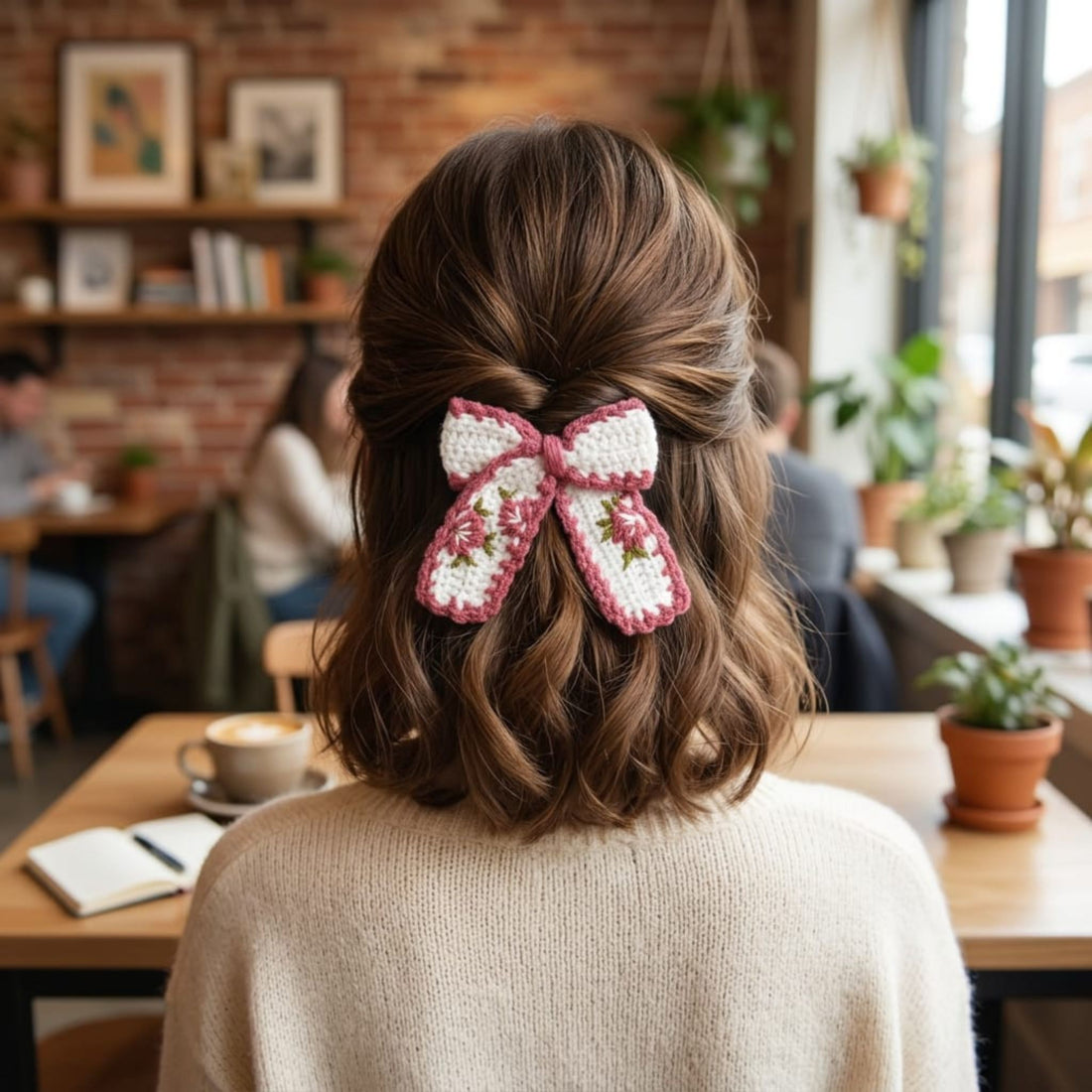 Rose Blossom Bow Hair Clip by Suryatra