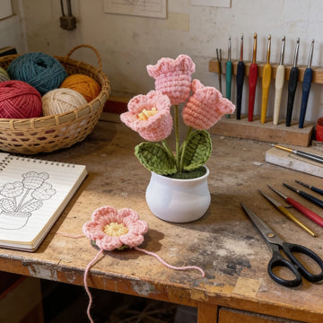 Blush Bloom Crochet Tulips by Suryatra
