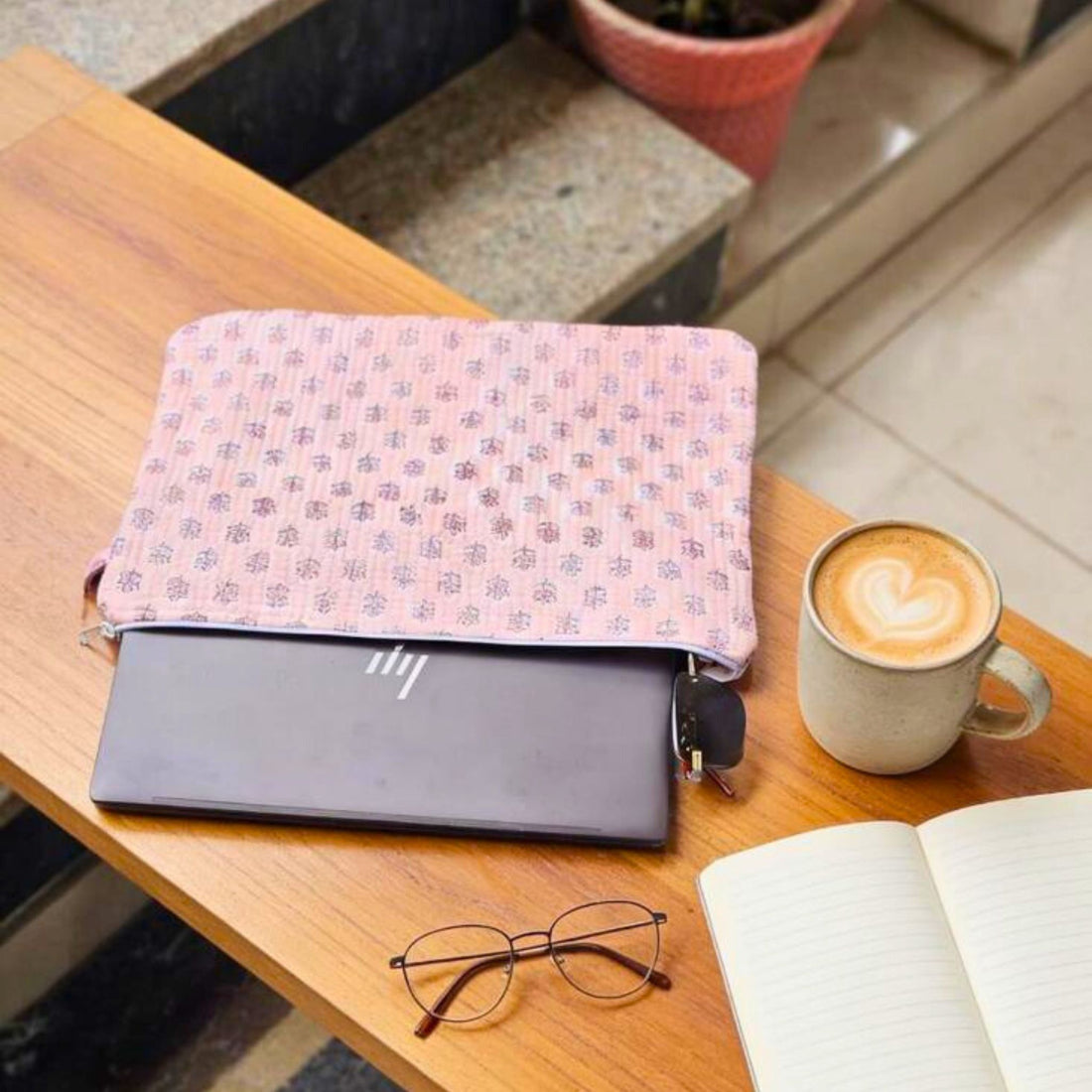 13 Inch Laptop/ipad Waterproof Sleeves (Pink and Blue) by Suryatra