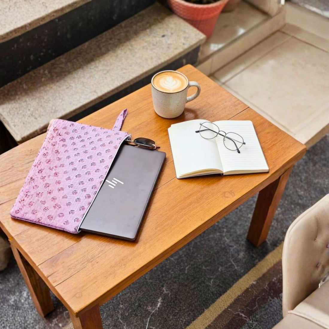 13 Inch Laptop/ipad Waterproof Sleeves( Pink and Black Pattern) by Suryatra