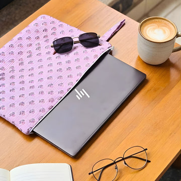 13 Inch Laptop/ipad Waterproof Sleeves( Pink and Black Pattern) by Suryatra