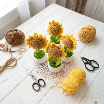 Golden Sun Potted Sunflower by Suryatra