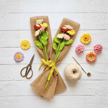 Burlap Wrapped Wildflower by Suryatra