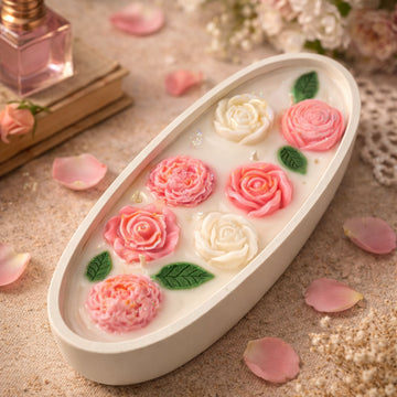 Delicate Floral Garden Candle by Suryatra