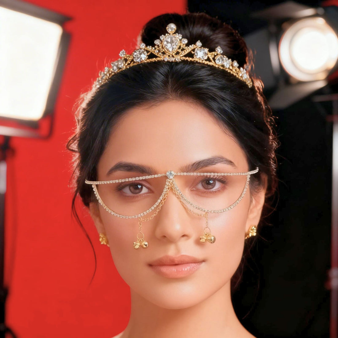 Crystal Facelets Chain Designer Nath Eyewear by Suryatra